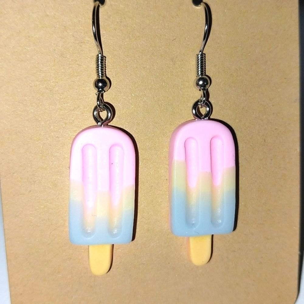 Hand crafted pop sicle dingle earrings
